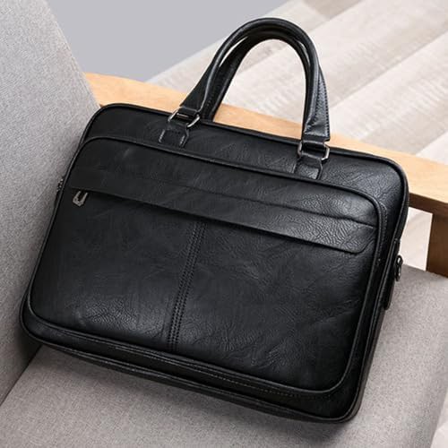 Black Faux Leather Waterproof Briefcase 16 — photo 3