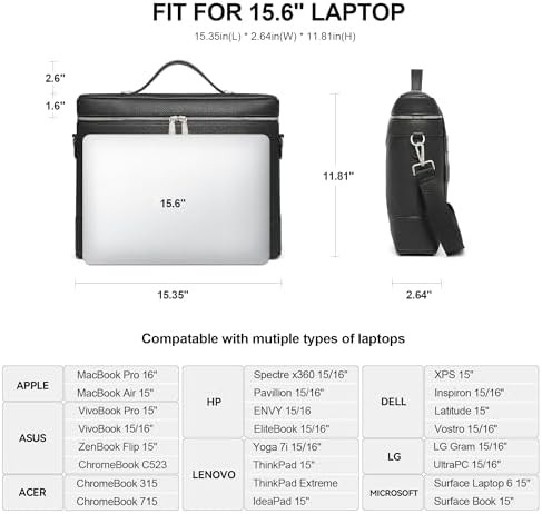 Multi-compartment leather work tote 16 in — photo 3