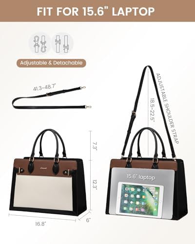 Waterproof PU leather office shoulder tote — photo 5