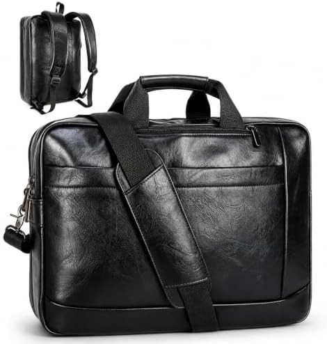 Faux leather convertible work bag 17