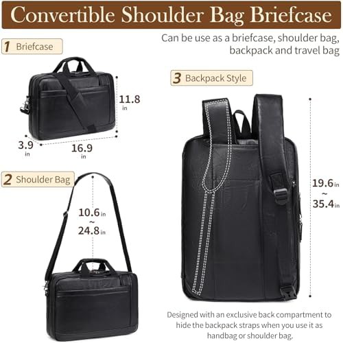 Faux leather convertible work bag 17 — photo 3