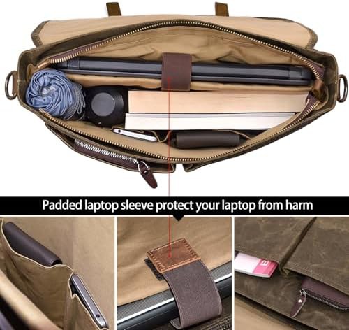 Coffee vintage genuine leather business briefcase — photo 4