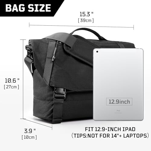 Military Style Black Nylon Crossbody — photo 4