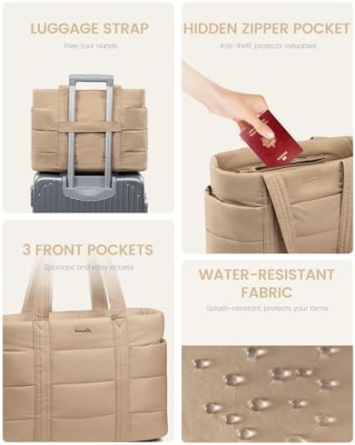 Large puffer travel tote with zipper — photo 4