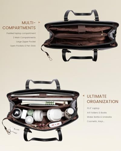 Multi compartment black travel laptop tote — photo 3