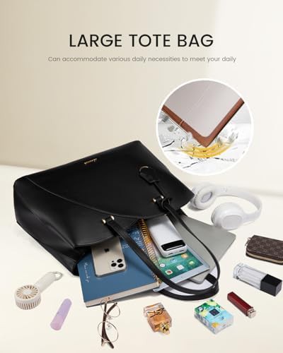 Multi compartment black travel laptop tote — photo 4