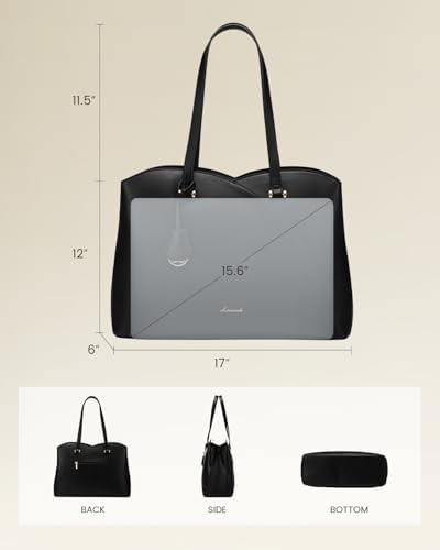 Multi compartment black travel laptop tote — photo 5