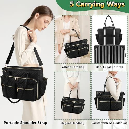 Black Waterproof Teacher Tote with Cup Holder — photo 4