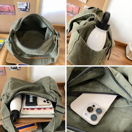 Green Canvas Satchel Crossbody Bag 13 — photo 5