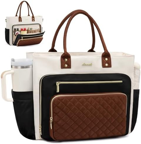 Tri color tote with large cup holder