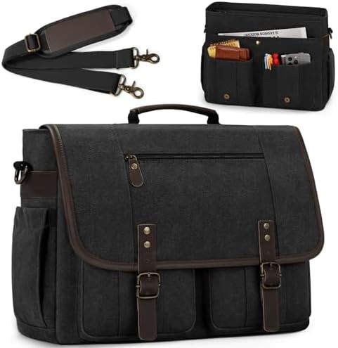 Rugged canvas vintage travel satchel 17 in