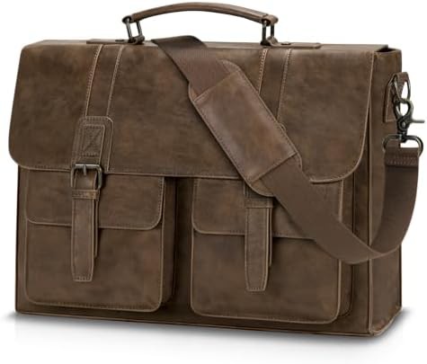 Multi-compartment vintage computer messenger 15.6 in