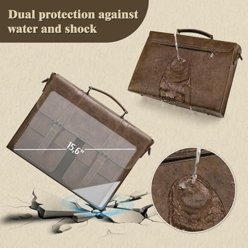 Multi-compartment vintage computer messenger 15.6 in — photo 3