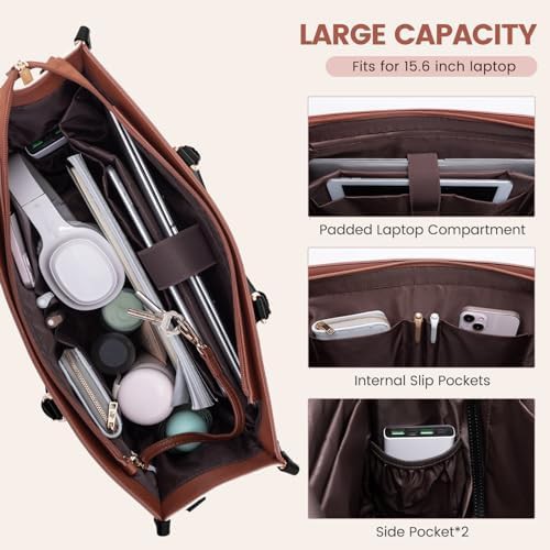 Waterproof faux leather computer briefcase 15.6 — photo 3