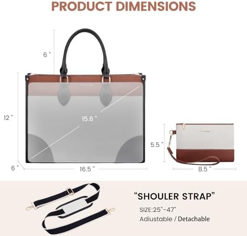 Waterproof faux leather computer briefcase 15.6 — photo 4