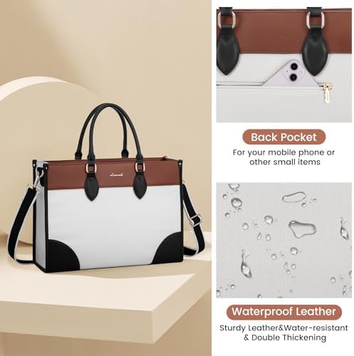 Waterproof faux leather computer briefcase 15.6 — photo 5