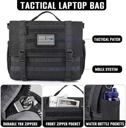 Tactical Black Nylon Work Messenger Bag — photo 4