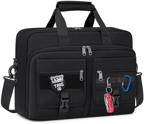 Black tactical military laptop briefcase 17.3 in