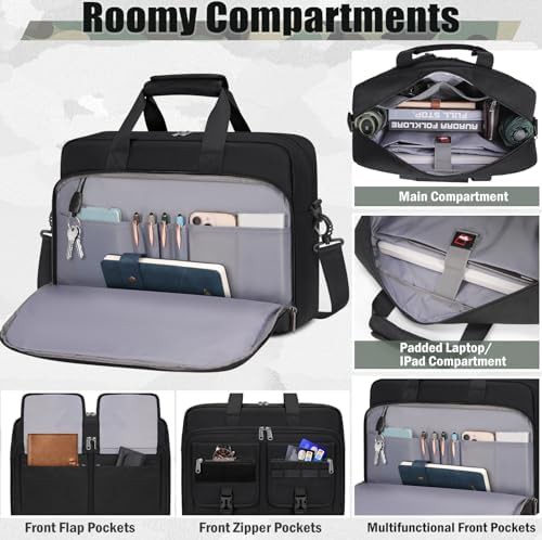 Black tactical military laptop briefcase 17.3 in — photo 3
