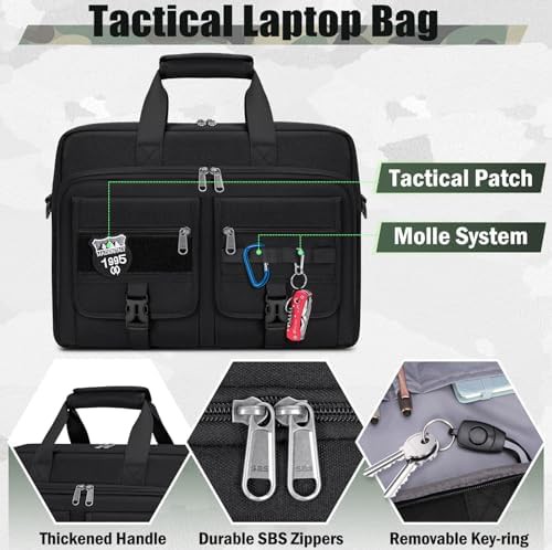 Black tactical military laptop briefcase 17.3 in — photo 4