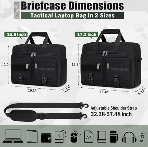 Black tactical military laptop briefcase 17.3 in — photo 5