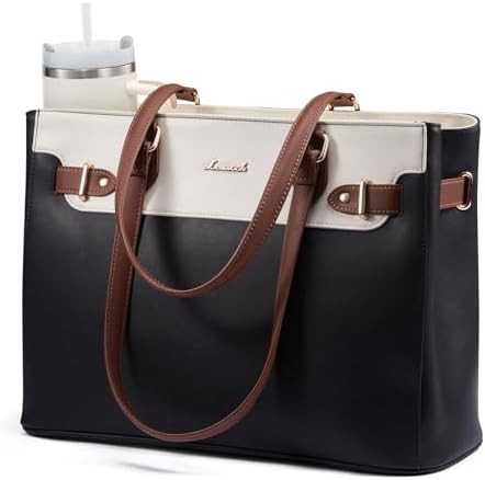 Tri color waterproof leather teacher tote