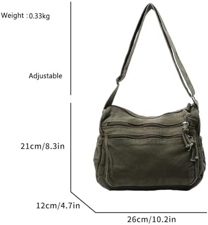 Green Canvas Hobo Crossbody Tote Bag — photo 4