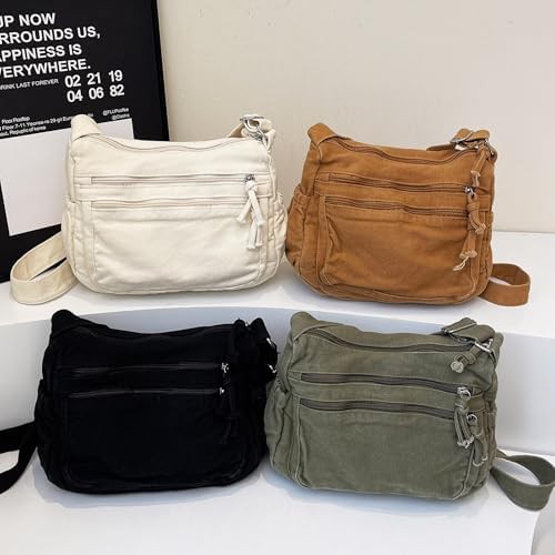 Green Canvas Hobo Crossbody Tote Bag — photo 5
