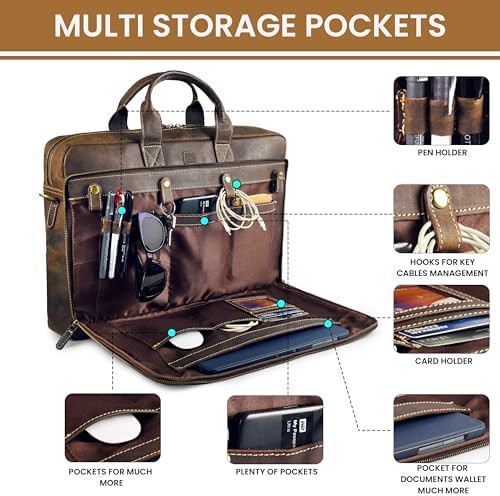 Brown Full Grain Leather Professional Satchel — photo 3