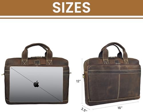 Brown Full Grain Leather Professional Satchel — photo 4