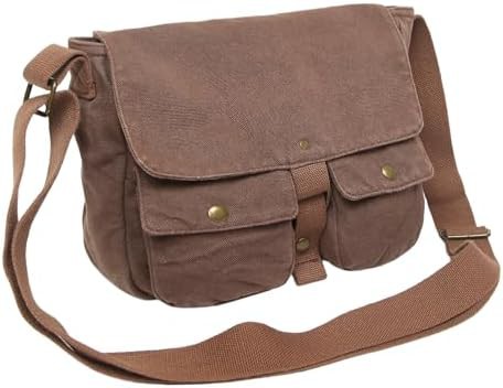 Vintage canvas messenger satchel for school