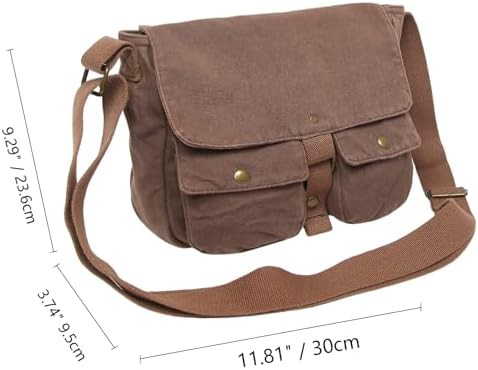 Vintage canvas messenger satchel for school — photo 4