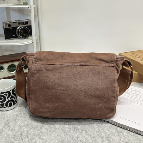 Vintage canvas messenger satchel for school — photo 5