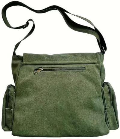 Canvas Crossbody Messenger with Pattern Detail — photo 3