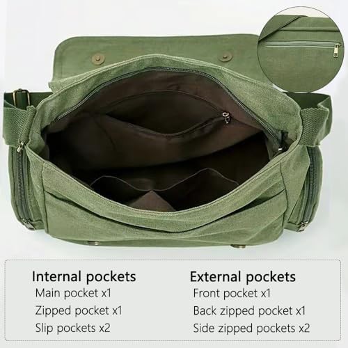 Canvas Crossbody Messenger with Pattern Detail — photo 4
