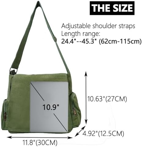 Canvas Crossbody Messenger with Pattern Detail — photo 5