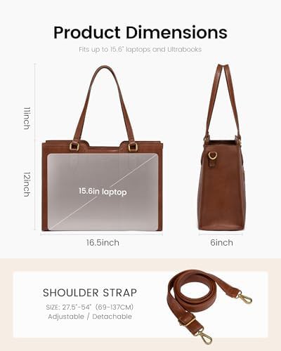 Brown vintage laptop tote with wristlet — photo 5