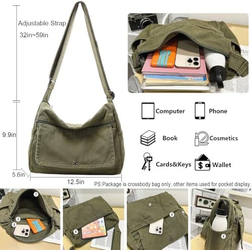 Vintage Canvas Satchel Tote Handbag — photo 4