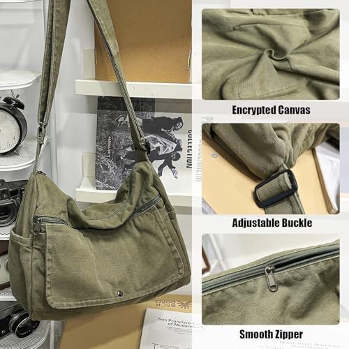 Vintage Canvas Satchel Tote Handbag — photo 5