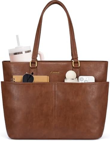 Medical professional vintage leather laptop tote
