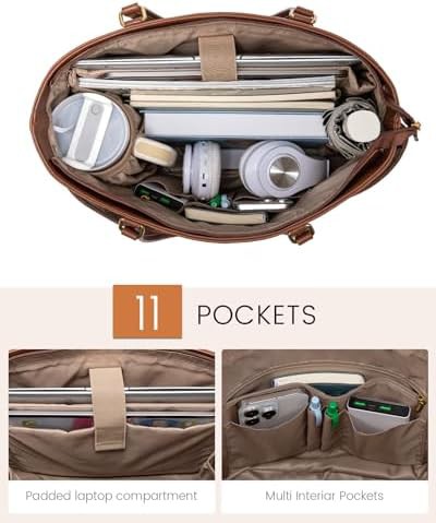 Medical professional vintage leather laptop tote — photo 4