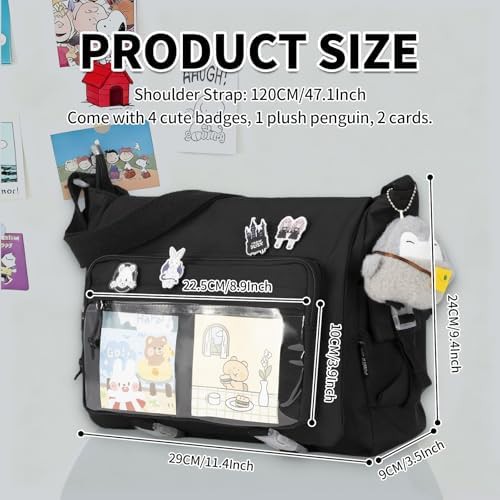 Black kawaii ita messenger bag 15.6 in — photo 4