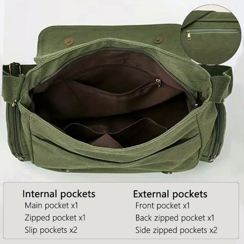 Patterned Canvas Crossbody Bag with Pockets — photo 3