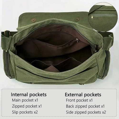 Patterned Canvas Crossbody Messenger Bag — photo 3