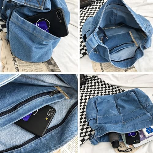 Light blue denim hobo crossbody bag — photo 4